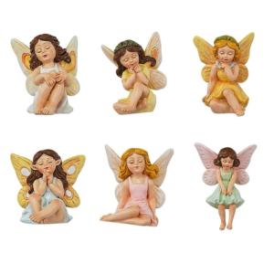 6pcs Fantasy Resins Sculptures Artistic Fairies Statues Outdoor Garden Ornaments for Yard Display