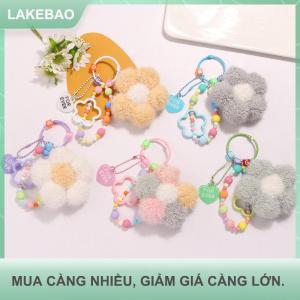 【LAKEBAO】 Đáng Yêu Sang Trọng Hoa Keychain Sáng Tạo Đầy Màu Sắc Hạt Chuỗi Keyring Cho Cô Gái Dễ Thương Ba Lô Mặt Dây Chuyền Túi Trang Trí