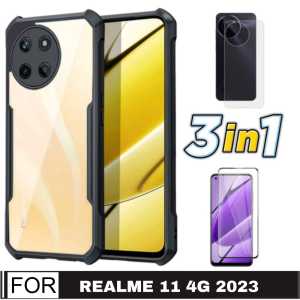 PROMO PAKET 3 INC 1 CASE REALME 11 4G 2023 / REALME C51 NFC / REALME NARZO 50I PRIME Ultra Slim Shockproof Transparent Premium Softcase Anti Fall