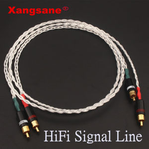 Xangsane 6N OCC Silver-Plated HiFi RCA Cable Audio Cable PTF External Sound Card Power Amplifier CD Machine Adapter Cable