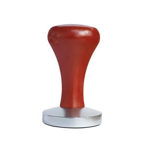 ZYJC MALL Aluminum Solid Wood Espresso Coffee Tamper Flat Base Black Wooden Handle Coffee Distributor Leveler Tool Coffee Tools 51mm/53mm/58mm Coffee Powder Pressing Hammer Portafilters