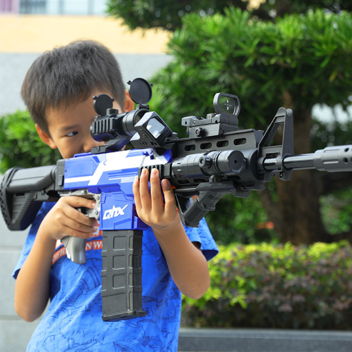 Electric continuous firing with M416 soft bullet gun AK47 children's ...