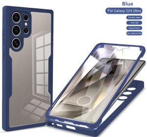 360° Full Body Cover Protection Phone Case for Samsung Galaxy S25 Edge S24 Ultra S23 Fe S22 Plus S21 + S23FE S21FE S23Ultra S24Ultra S22Ultra S21Ultra Double Side with Tempered Glass Casing