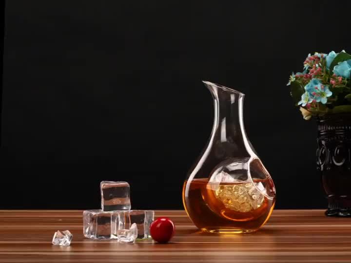 Japanese Clear Crystal Ice Jug, Leadfree Glass Wine Bottle, Whisky