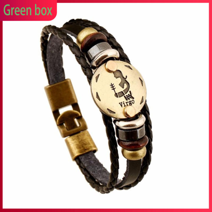 12 Zodiac Crystal Stone Beads Bracelet Charm Wrist Bangle - Temu
