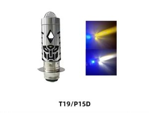 UNIVERSAL LED Light T19 P15D H4 Killer Bulb With Blue Park Light Headlight for Motor