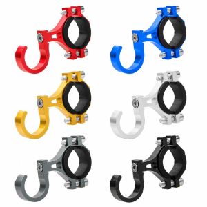 A5TG 1Pcs No Drill Mount Handlebar Hook Aluminum Alloy Angle Adjustable Handlebar Clamp Mount Durable with Screw Luggage Bag Holder for Scooter Bike Motorcycle E Bike