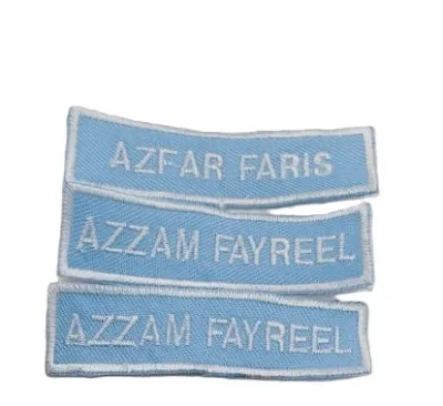 Custom (1 LINE)Name Tag Embroidery NamaTag Sulam Sekolah NameTag Embroidery