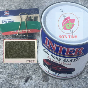 Sơn vân bông Inter sơn sần màu xám xanh 8821 (lon 900gr)