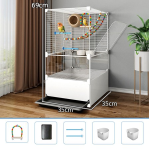 Greenpets 2025 Luxury Bird Cage Villa Stainless Steel Expandable 3 Layers Monsoon-Proof Design For Parrots Cockatoos Indoor Outdoor Use