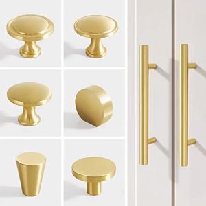 Nordic Simple Solid Brass Handle New Chinese Gold Drawer Handle Single Hole Wardrobe Door Handle