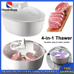 Vktech 4 in 1 Frozen Meat Defrosting Plate Fresh-Keeping Meat Defroster Food Meat Fresh-Keeping Box Tableware Meat Defroster
