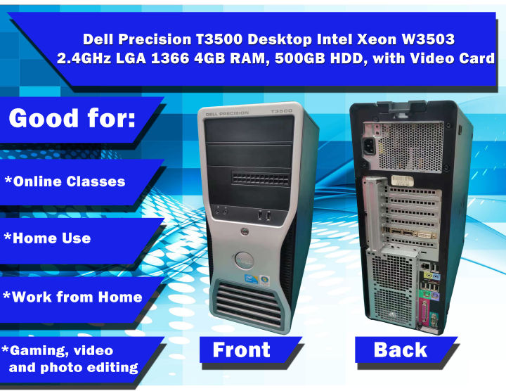高性能PC DELL Precision T3500 Xeon-W3565-3.46GHz/4コア8スレッド/Mem-6G/HDD-1TB/Quadro FX1800/DVD-RW/Win10Pro64Bit @580 Dell Precision T3500 Workstation Technical Guide Dell Precision