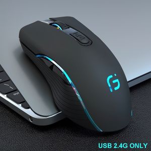 Chuột Led Không Dây GX9 - Bluetooth + Wireless USB 2.4G - Pin sạc - Chống ồn cho máy tính Laptop