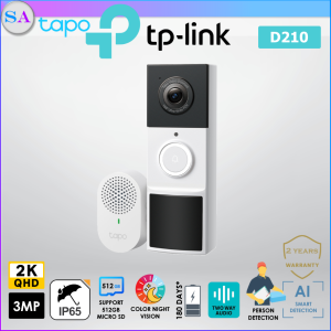 TP-Link Tapo D210 2K 3MP Outdoor Smart Video Doorbell Camera