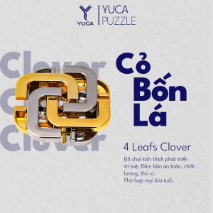 Đồ chơi trí tuệ Clover Yuca Puzzle - Cỏ 4 lá Thử thách giải đố thông minh Hack não Trí tuệ Đồ chơi Tư duy Xếp hình 3D
