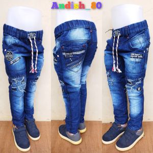 Celana panjang jeans anak laki laki usia 1 - 12 tahun celana panjang anak cowok keren dan gaul terkini model bordir premium