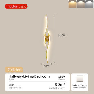 Nordic Wall Light Indoor for Living Room Minimalist BedroomTV Background Tri Color Lamps Bedside Lamp Long Strip Lights