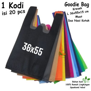 1 Kodi Isi 20 pcs Tas Kain SpunBond Polos Ukuran Besar 36x55x15 cm Model Kresek Untuk Kantong Belanja Serbaguna Sembako Pakaian Bingkisan Souvenir Ulang tahun Berkat Besek Hajatan Tasyakuran Nasi Kotak Box Besar Jumbo Goodie Tote Paper Bag Murah Grosir