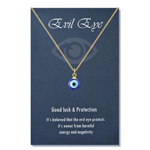 Round Drop Shape for Evil Eye Pendant Necklace Golden/Silver Chain Turkish Protect Lucky Necklace for Women Men Gifts