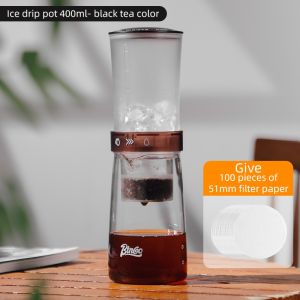 BINCOO เครื่องชงกาแฟดริปเย็นหม้อชงเย็นหม้อแบ่งปันชุดหยดน้ำแก้วแบบพกพา450มล.