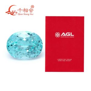 Synthetic Blue Paraiba YAG AGL Certificate Oval Shape Loose Stone Yttrium Aluminium Garnet With Inclusions DIY Accessories for Jewelry Making