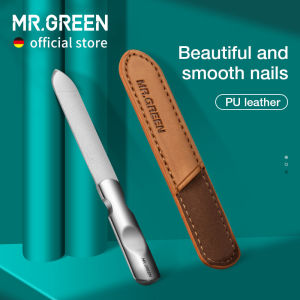 MR.GREEN Double Sided Nail Files Stainless Steel Manicure Pedicure Grooming For Professional Finger Toe Nail Care Tools With PU leather Holster