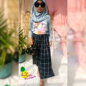 Little Pineapple Setelan Rok Bangtan Jimin Hijab Suga Square Anak 8-13Y