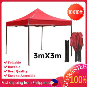 Outdoor Tent Heavy Duty Tent 3x3M Foldable Retractable Tent water proof coating Adjustable Height (COMPLETE SET) Car tent With Steel Stand Outdoor Tent Canopy Outdoor Garden Tent Advertising Tent CanopyRoofing With Frame Gazebo