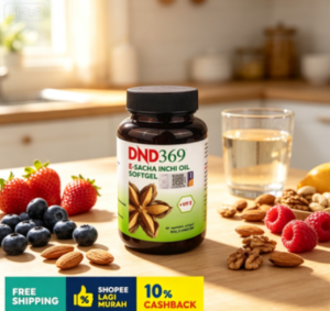 DND369 E-Sacha Inchi Oil Softgel With Vitamin E 60 Capsules Natural Plant Supplement Omega Nutritional Health Care For Daily Body Nourishment