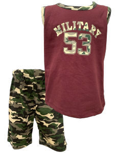 SINGLET ARMY BUDAKSIZE 1-3 TAHUN SET BAJU BUDAK BOYS SINGLET SETS 100% COTTON BAJU BUDAK LELAKI SELUAR BUDAK