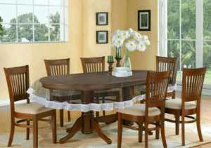Taplak Meja Makan Bening/Pelindung Taplak Meja Makan Size 152x225 CM Set 6/8 Kursi