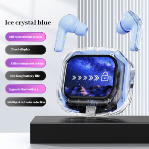Airmax Color Screen Wireless Earphones Transparent Touch Screen Digital Waterproof Bluetooth 5.4 Dual Channel Sports Earphones