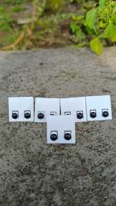 Anting Tindik Bulat Hitam Kecil 5 Pasang Wanita Perempuan anti karat