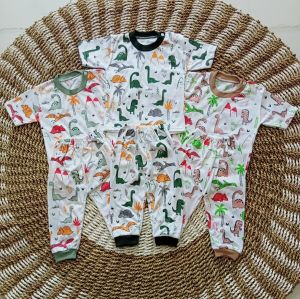 Isi 6 Pcs 3 Set Setelan Piyama Baju Bayi Lengan Pendek Celana Panjang Karakter Lucu Usia 3-18 Bulan