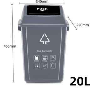 Plastic Trash Can with Swing Top Lid Waste Bin for Under Desk Office Bedroom Bathroom