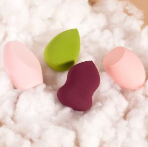 Matchmax ฟองน้ำแต่งหน้า แต่งหน้าฟองน้ำเครื่องสำอางของเหลวมูลนิธิผงน้ำหยดรูปร่างไมโครไฟเบอร์แต่งหน้านุ่มพัฟ