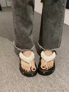 [Free Shipping] New Women’S Summer Flip-Flops Designed For Outdoor Wear With A Non-Slip Sole Thick EVA Material And A Star-Shaped Design For Added Height