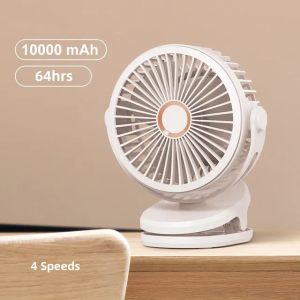 Portable Mini Clip on Fan 4 Speed Rechargeable USB Desk Fan 360° Rotate Table Fan for Office Home Tent Stroller