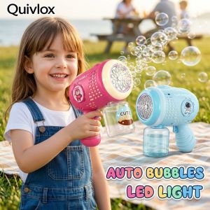 Automatic Handheld Bubble Machine Led Light Cute Bear Shape Non Toxic Leak Proof Kids Bubble Toy For Outdoor Party Gift