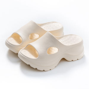 Free Shipping 6Cm Height-Increasing Ultra-Light EVA Versatile Hollow Open-Toe Sandals For Women Summer Outdoor Thick-Soled Beach Slippers