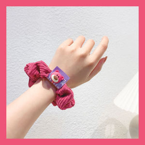 【Bestella✨COD】Strawberry Bear Buah Naga Korduroi Warna Usus Besar Rambut Tali Karet Gelang Wanita Aksesoris rambut busana tali rambut