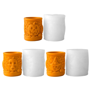 Halloween Themed Silicone Mold for Soap Making ERasy Demolding Cylinder Shape Silicone Mould Baking Tool