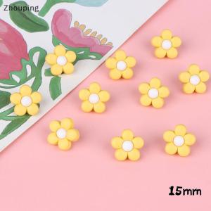 【ZP】 Cute Jewerry 10pcs 18 15mm trẻ em của áo đầy màu sắc hoa Shank nút cho trẻ em quần áo dễ thương Áo sơ mi áo len trang trí trang trí may phụ kiện