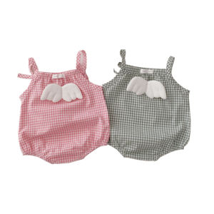 Bộ 2 Dây Liền Quần Bộ Body Suit Cho Bé Gái Caro Đám Mây Xinh Xắn