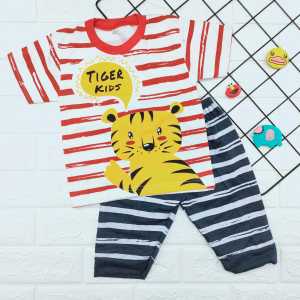 Setelan Anak Usia 6bulan-2tahun Bahan Spandek Gambar Tiger Kids