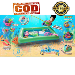 Mainan Anak Pancingan Ikan + Kolam Pompa Dan Keranjang SS1391