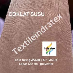 ( per 1 meter ) Kain furing ASAHI CAP PANDA meteran lebar 120 cm bahan furing lapisan baju dress gamis koko brukat tile satin lapisan dalam tas schrunchie schruncie craft hiasan kerajinan tangan dekorasi dekor kantong celana kain tipis menerawang