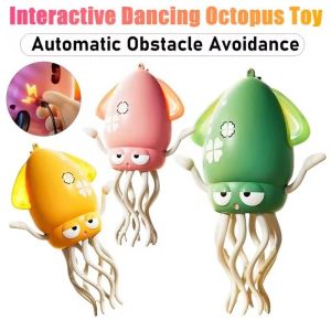 Electric Dancing Squid Octopus Dancer Novelty Fidget Toys Luminous Music Baby Crawling Toys Games Gift for Kids
