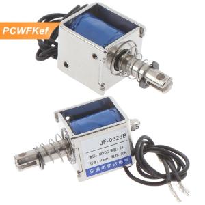 【PCWFKef】 JF-0826B 12V 2A 10mm 20N đẩy kéo loại mở khung solenoid châm điện